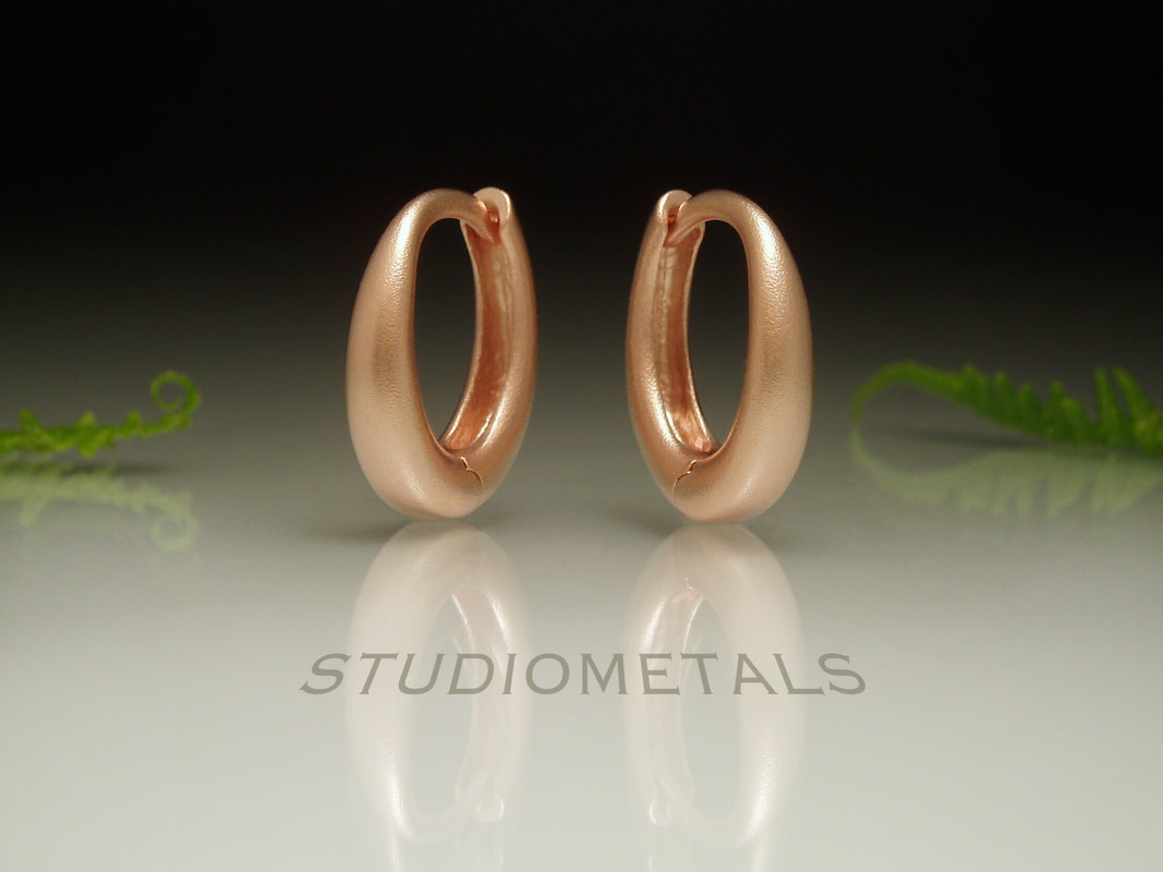 13mm matte rose gold huggie earrings