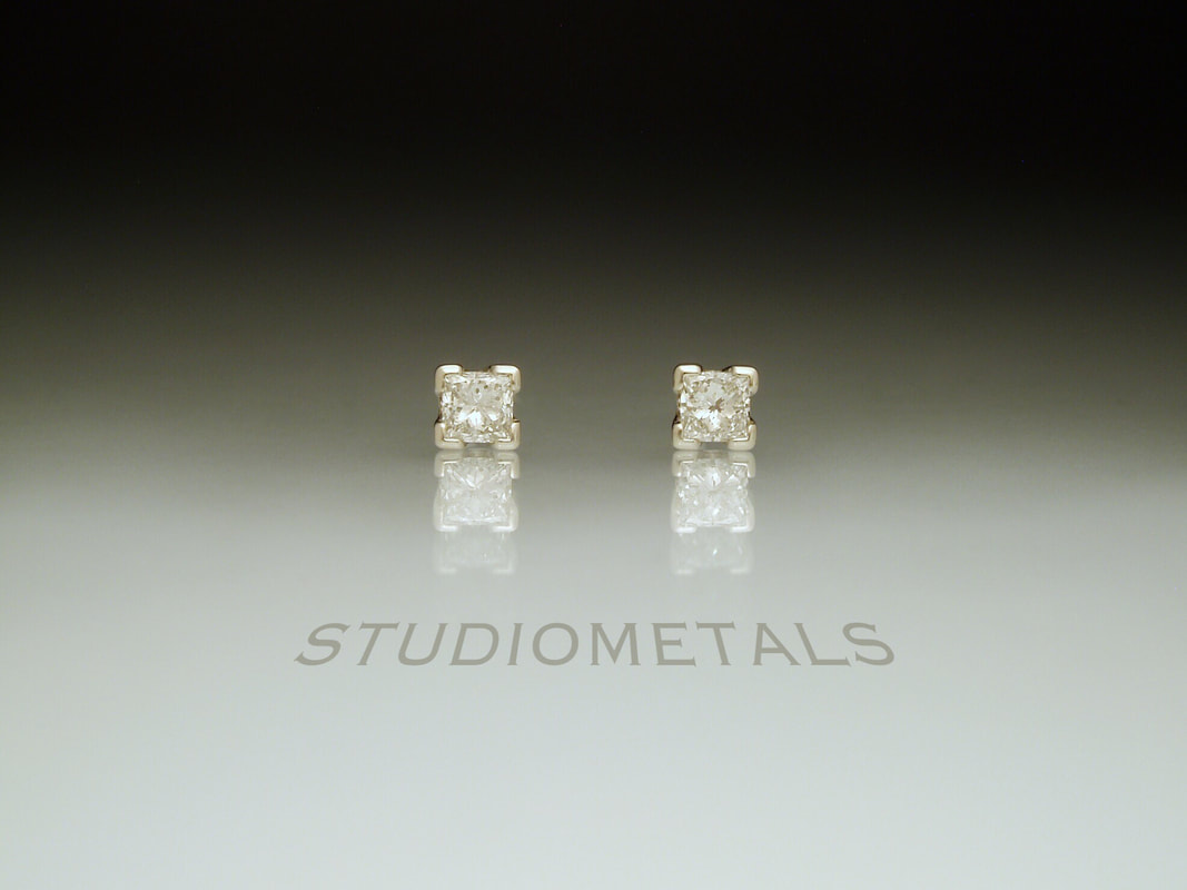 Small princess cut diamond on sale earrings