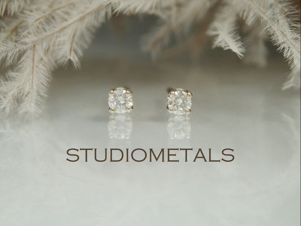 2mm Diamond Earrings, 4 Prong