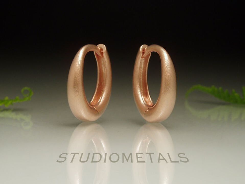 13mm matte rose gold huggie earrings