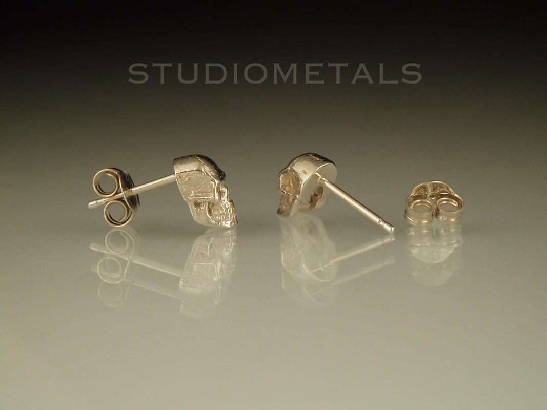 White gold skull on sale earrings